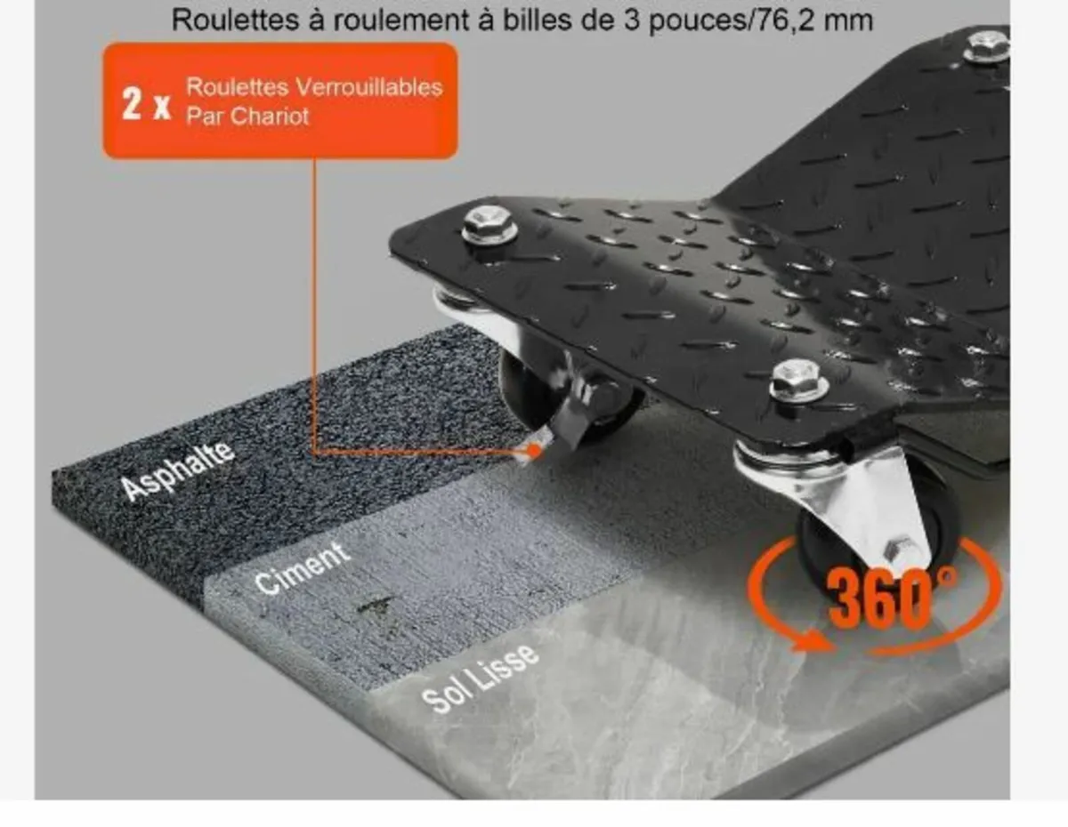 Car Dolly Wheel Tire Dolly 4 PCS Heavy Duty Skate - Image 4