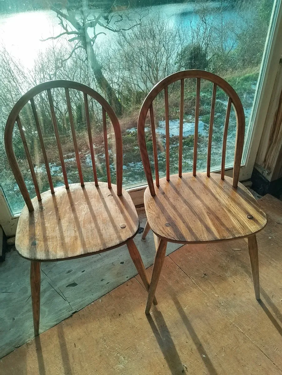 3 sets of solid wooden chairs - Image 1