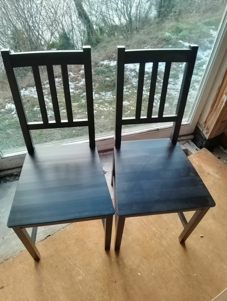 3 sets of solid wooden chairs - Image 3