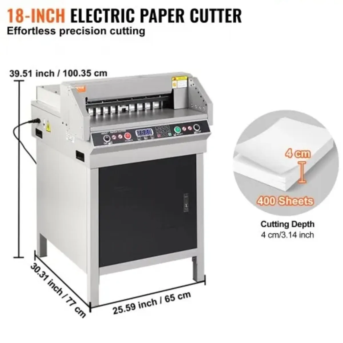 18" 450mm Paper Cutter Cutting Machine Office Elec - Image 2