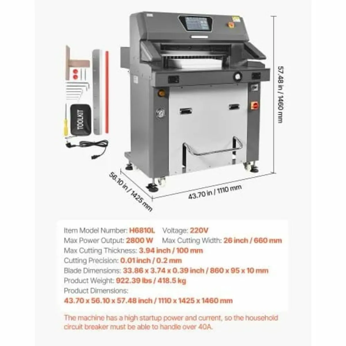 Electric Paper Cutter, Metal Hydraulic Paper Cutte - Image 4
