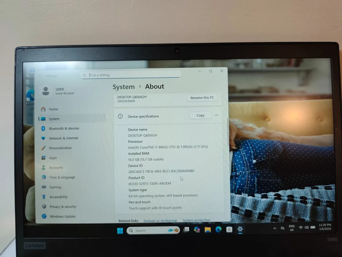 Lenovo ThinkPad T490 – Intel i7 8th Gen | 16GB RAM - Image 3