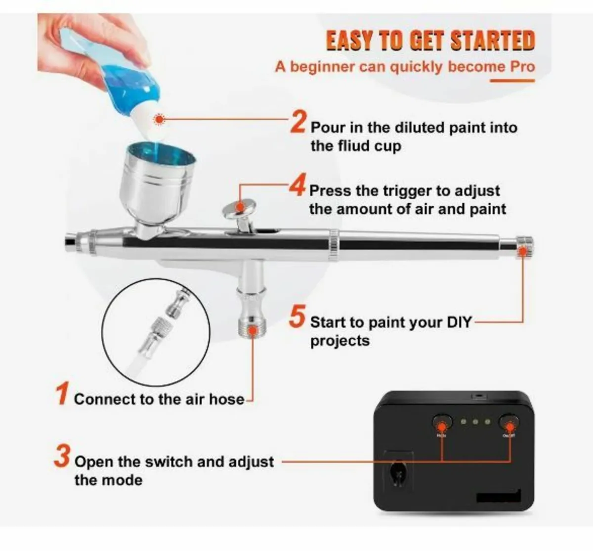 Airbrush Kit, Portable Airbrush Set - Image 4