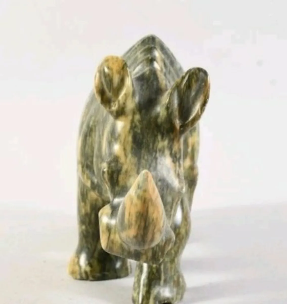 Large handcarved stone Rhino statue - Image 3