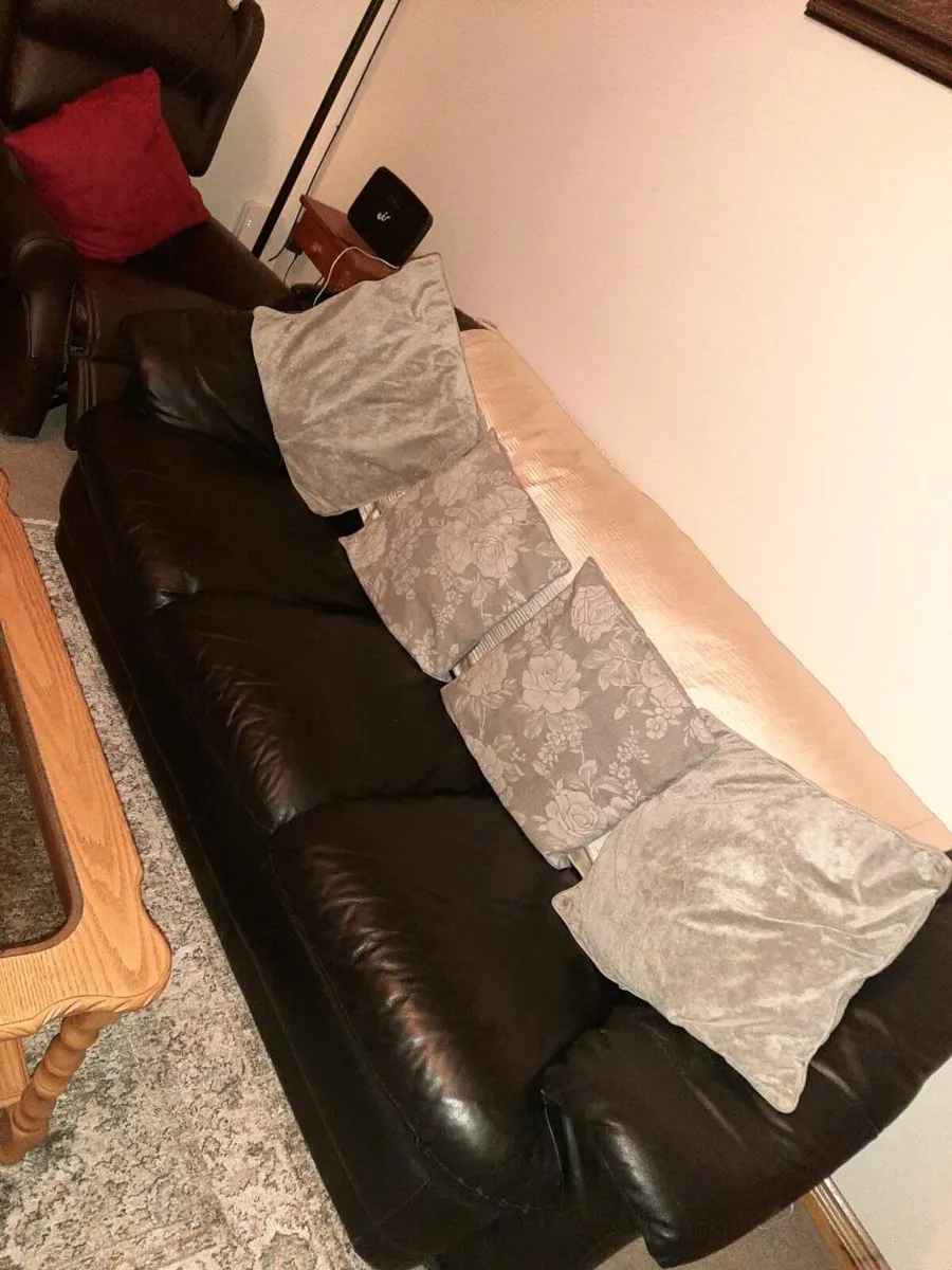 Leather couch 3+1+1 - Image 1