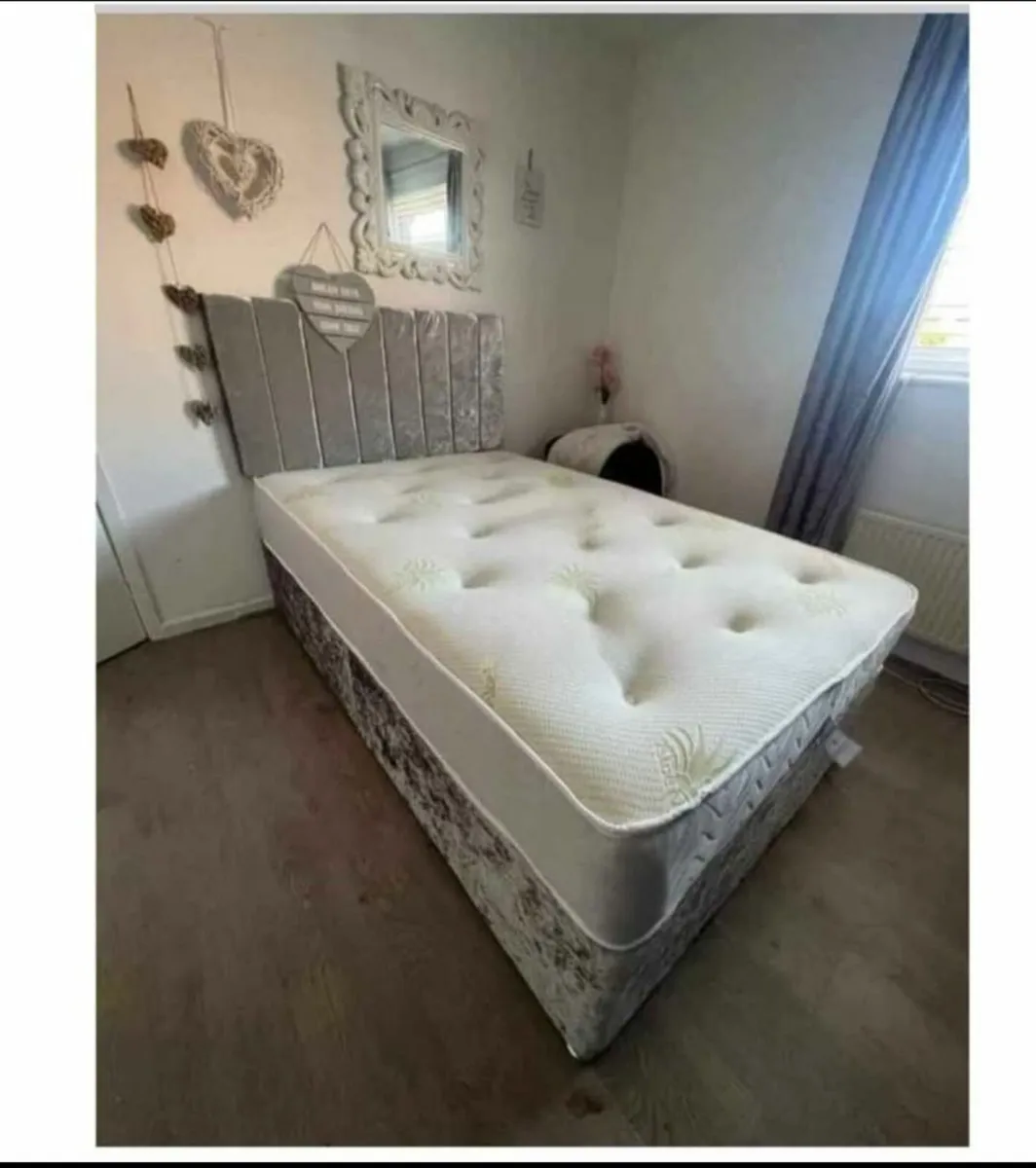 Grey crush velvet bed frame no mattress brand new