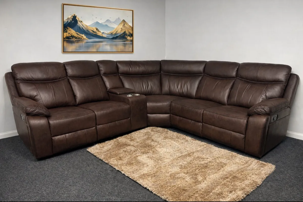 New 3+1+1 Brown Washington Recliner Sofas - Image 4