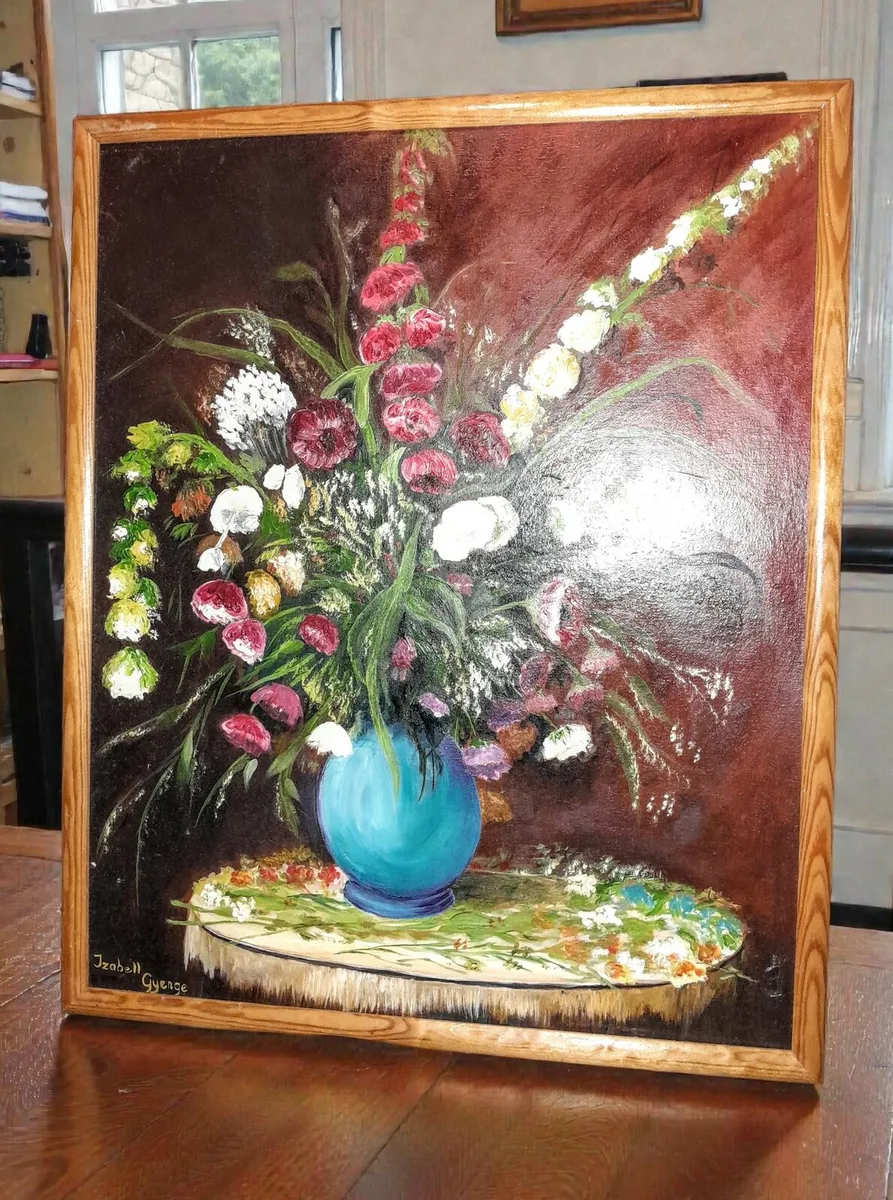 Stunning still life oil painting on board - Image 1