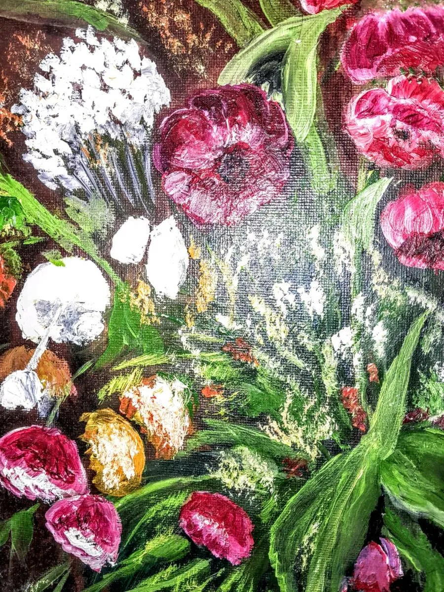 Stunning still life oil painting on board - Image 2