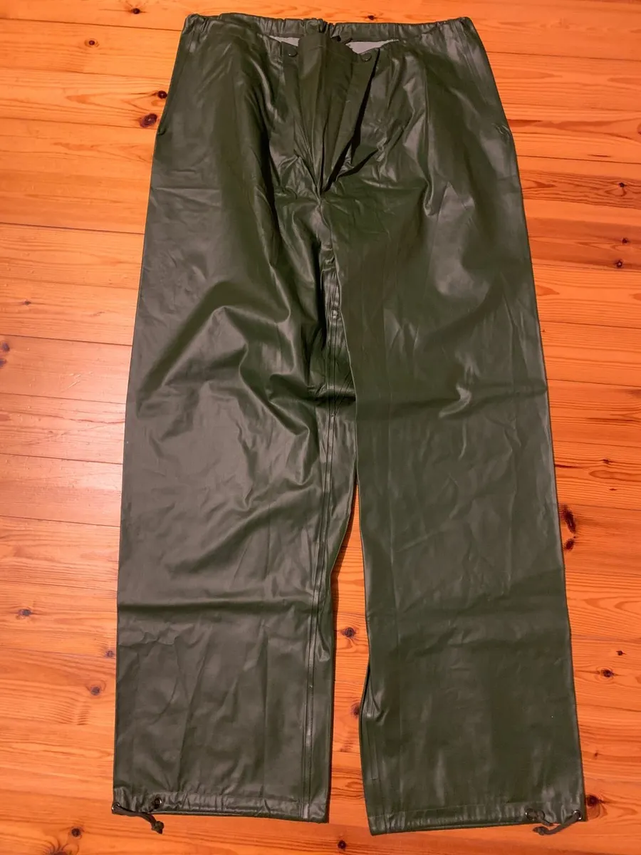 Swedish Army Waterproof Rain Trousers - Olive - Image 1