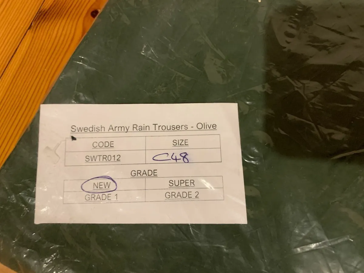 Swedish Army Waterproof Rain Trousers - Olive - Image 3