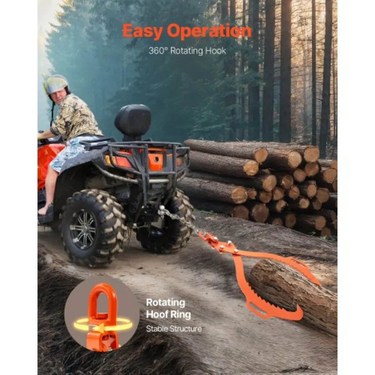 32in Log Lifting Tongs, 2-Claw Log Tongs, Heavy Du - Image 4