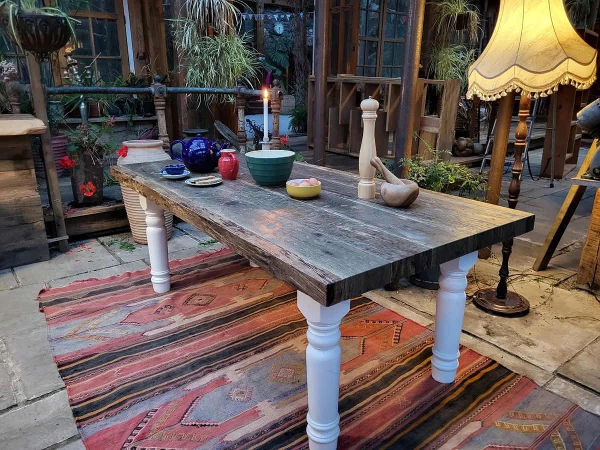 Reclaimed Oak Dining Table - Image 1