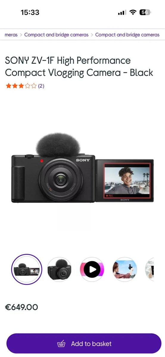 Sony camera ZV-F1 - Image 1