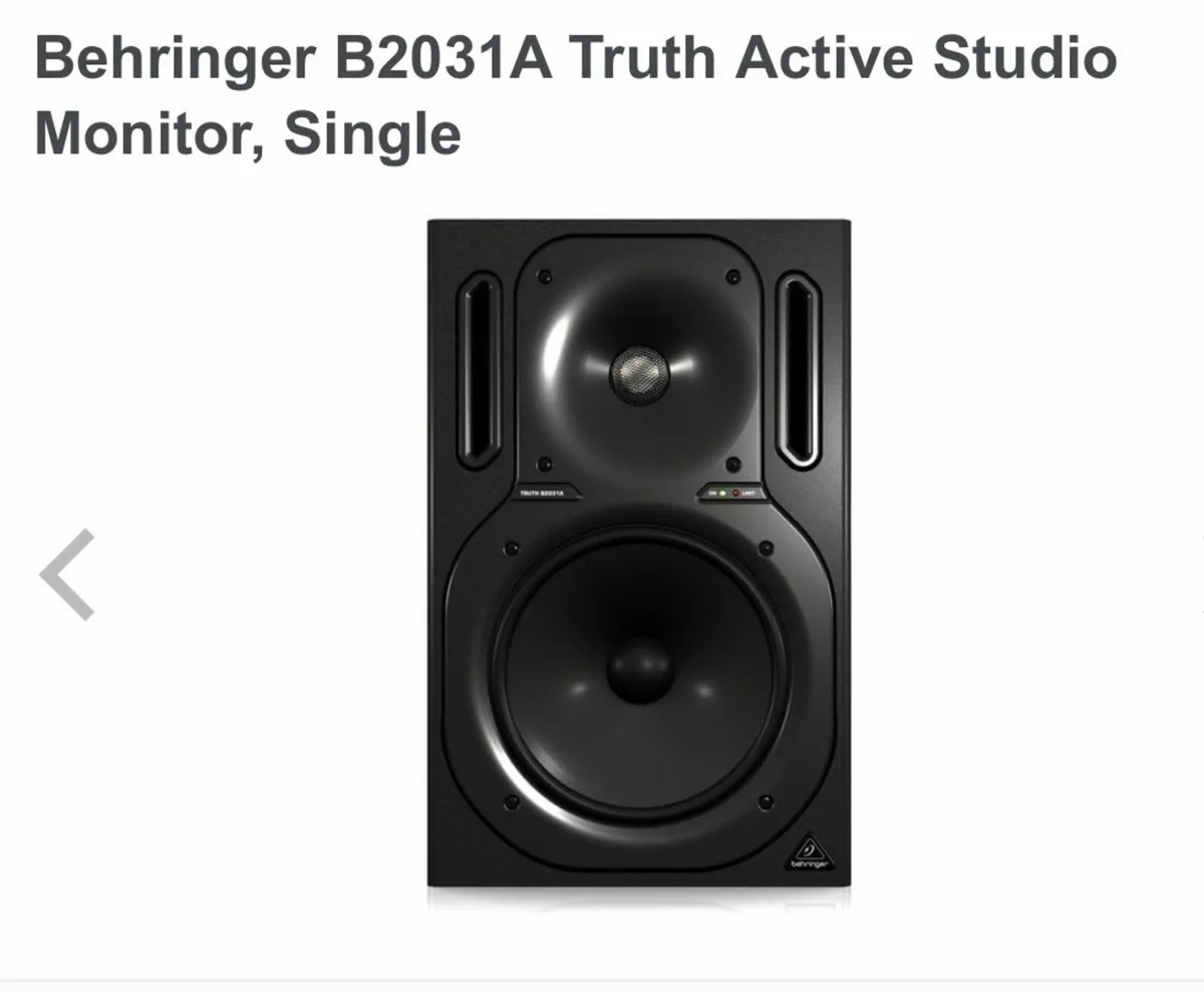 Two Behringer B2031A Truth Active Studio Monitors - Image 2