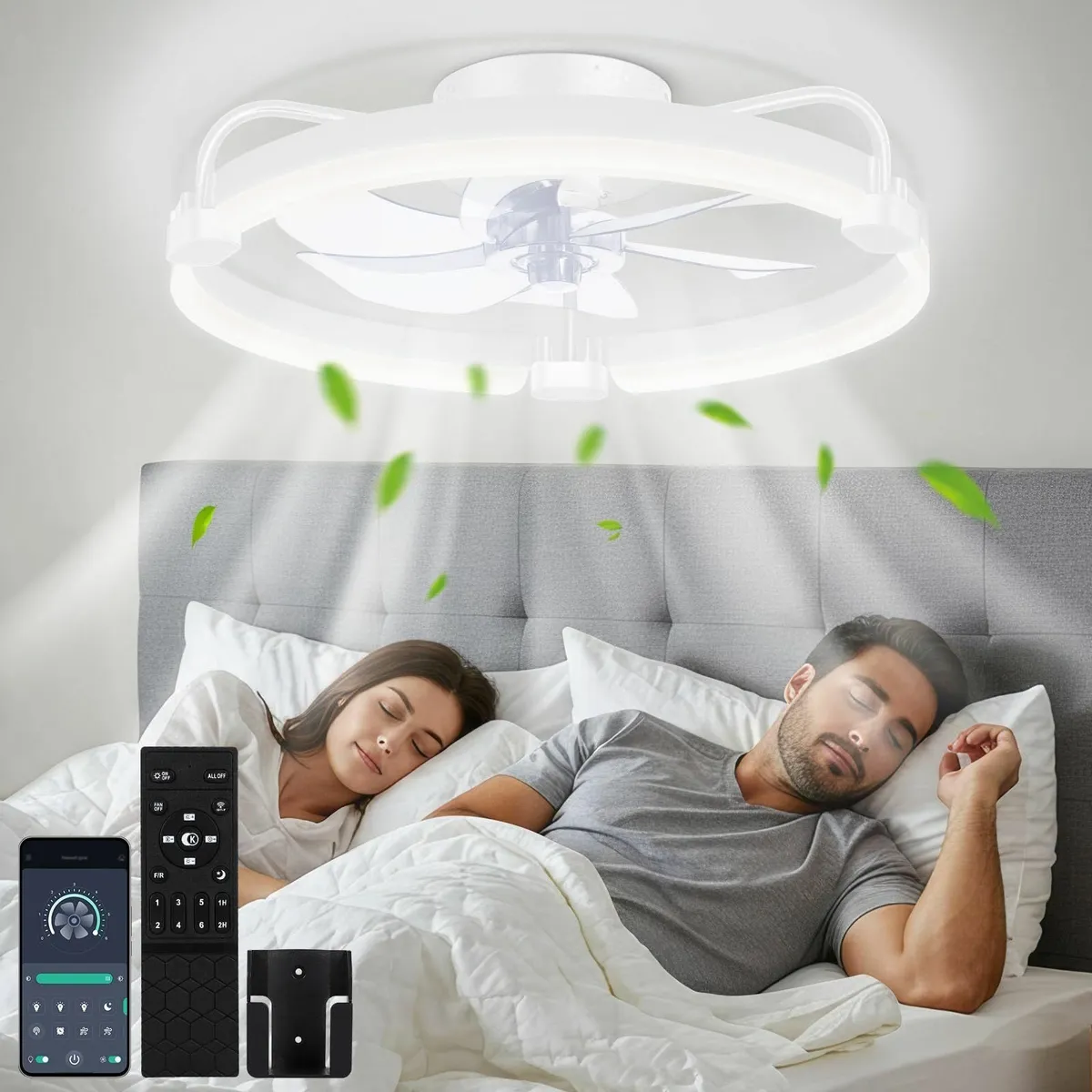 50cm Ceiling Fans with Lights and Remote 6 Speeds - Image 1