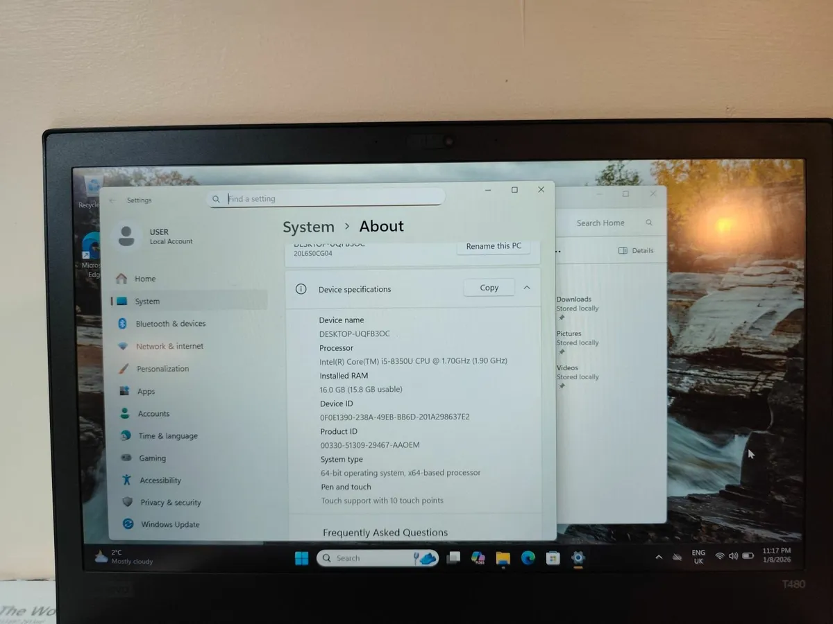 Lenovo ThinkPad T480 Intel i5 8th Gen | 16GB RAM | - Image 2
