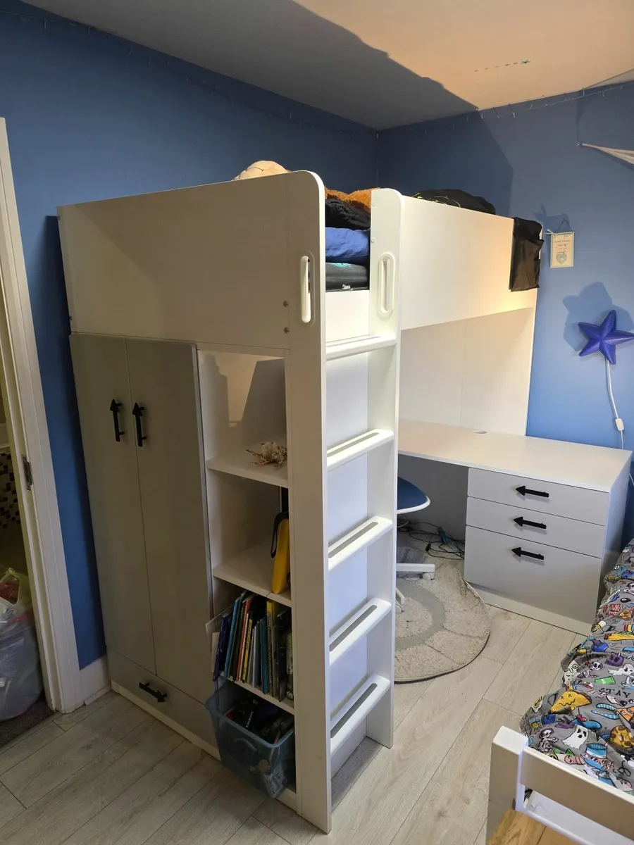 IKEA Kids SMÅSTAD loft bed/desk and chair - Image 1