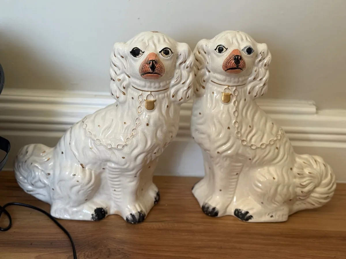 Ornaments-Victorian Staffordshire Spaniels - Image 4