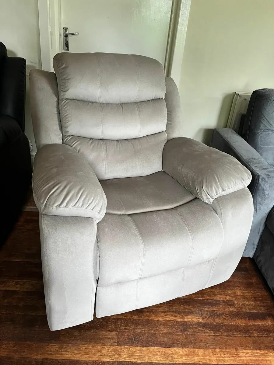 Single Chair Fabric Recliner Sofa Brown - Image 1