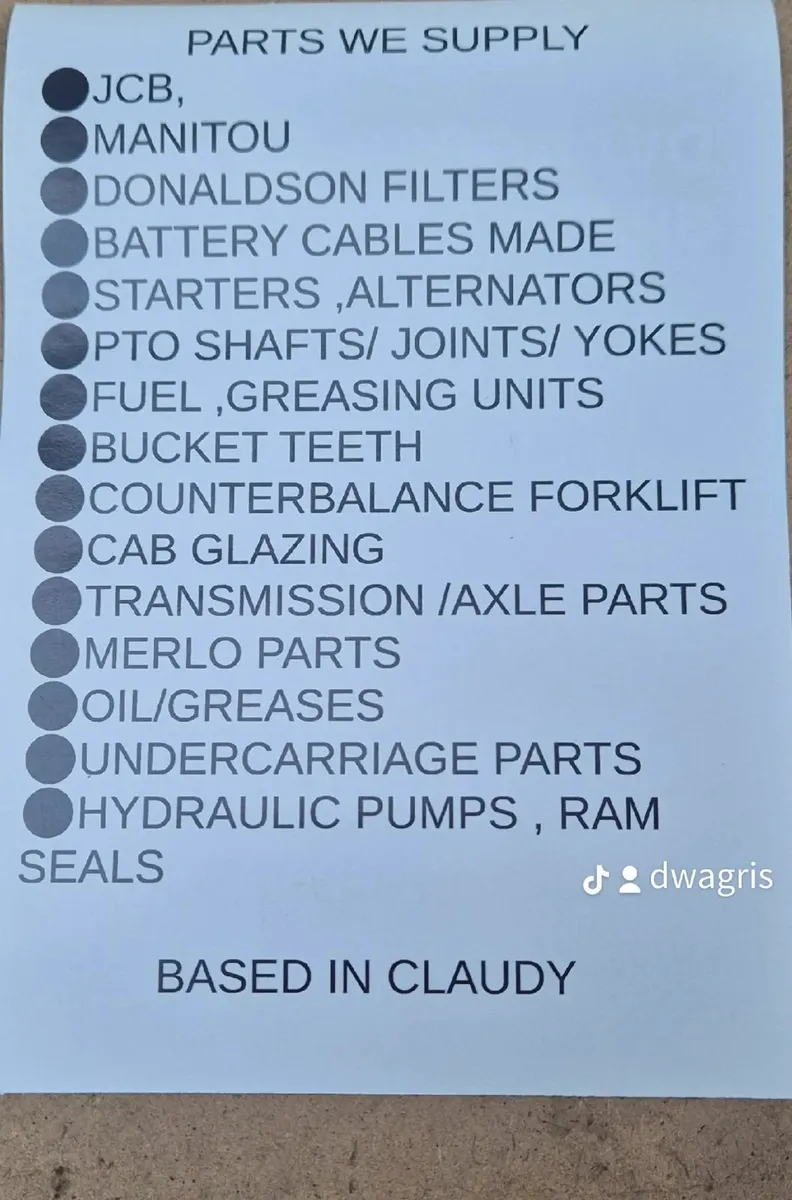 ALL JCB , MERLO , MANITOU PARTS - Image 2