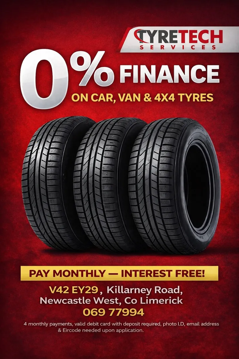 0% Finance on CAR, VAN & 4x4 tyres