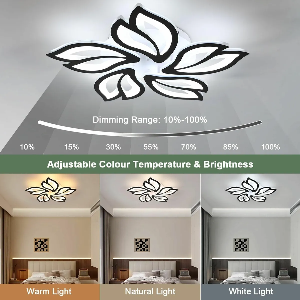 Modern Dimmable LED Chandelier Creative 5-Head - Image 2