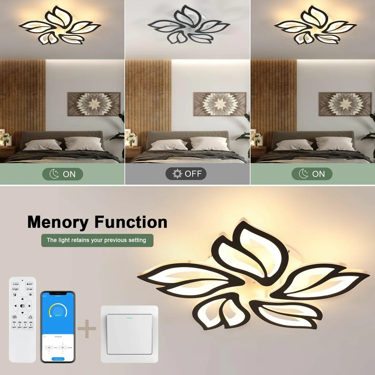 Modern Dimmable LED Chandelier Creative 5-Head - Image 4