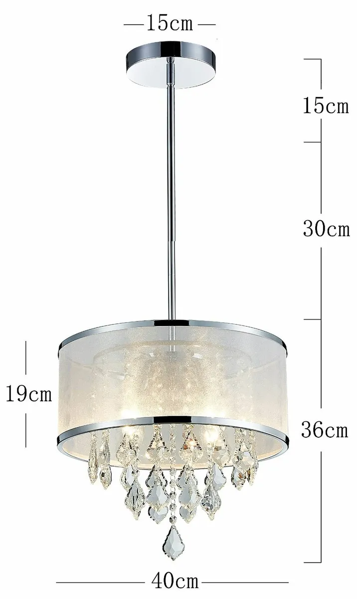 Modern Pendant Crystal Drum Chandelier Lighting - Image 2