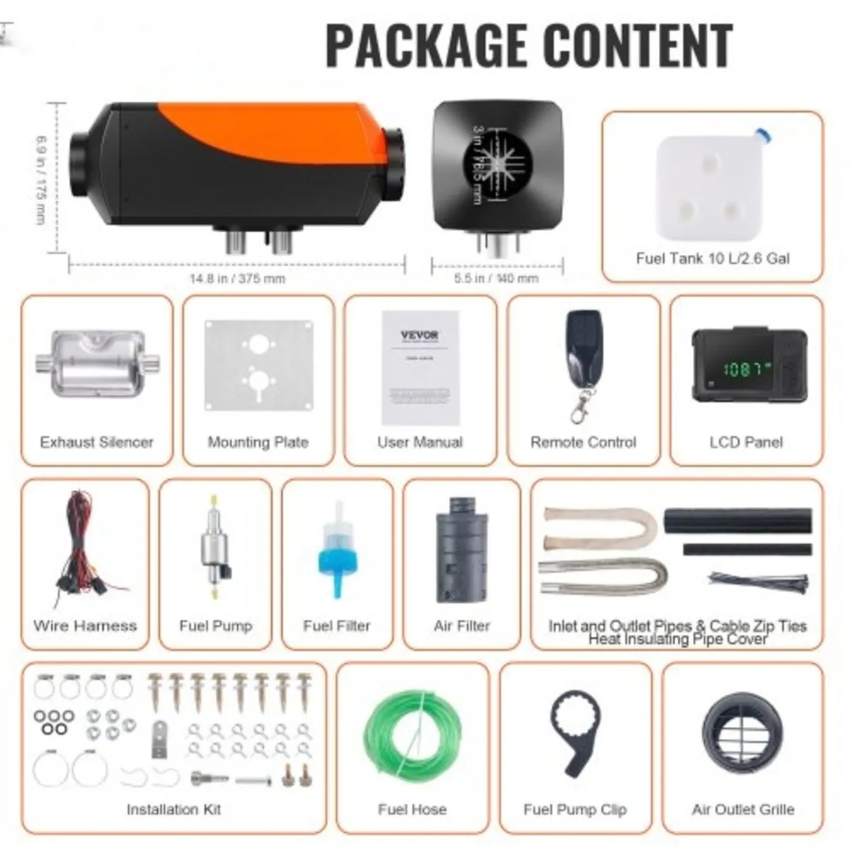 Bluetooth App Control Diesel Air Heater, 12V 5-8KW - Image 4