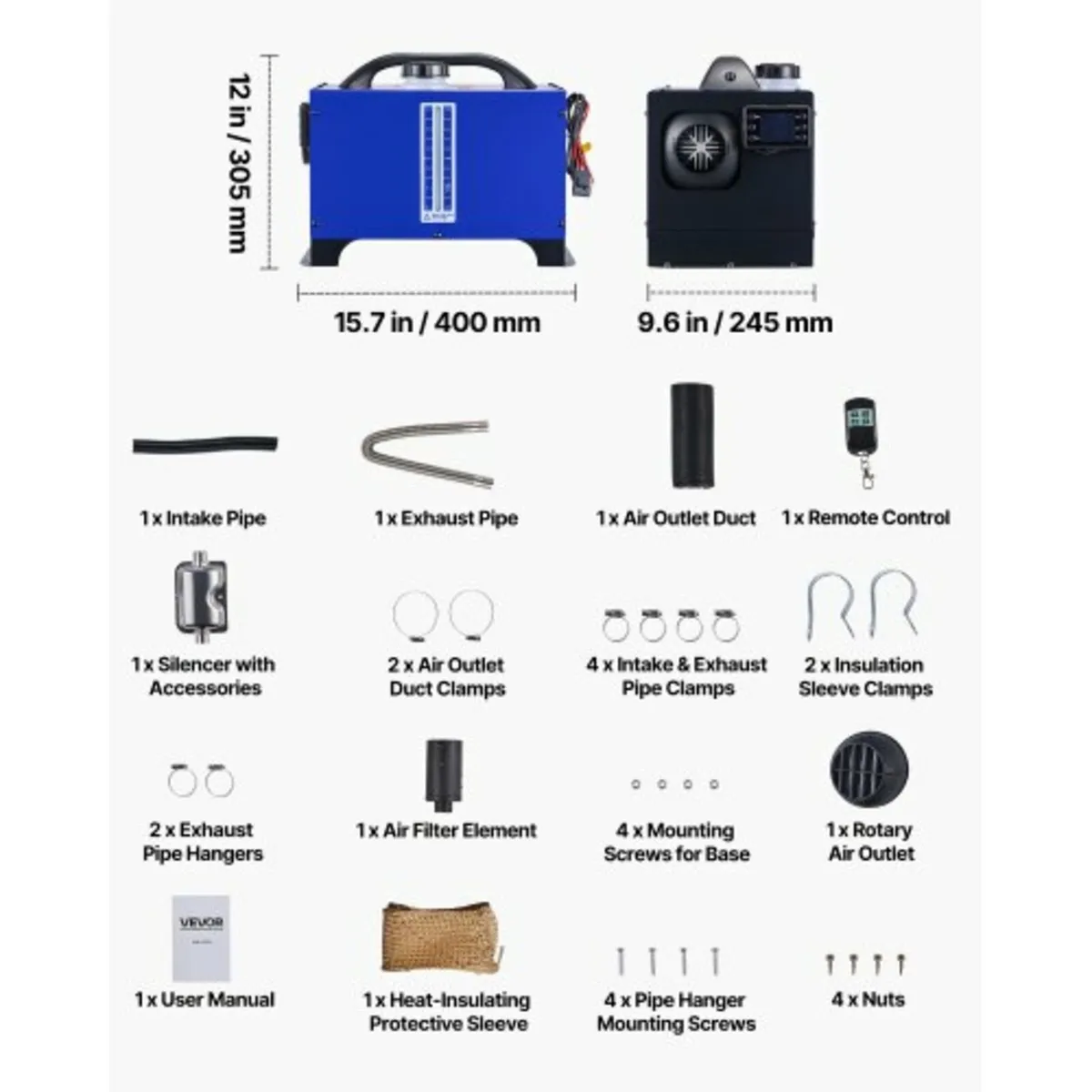 Diesel Heater, 12-24V 5-8KW, All in One Portable D - Image 4