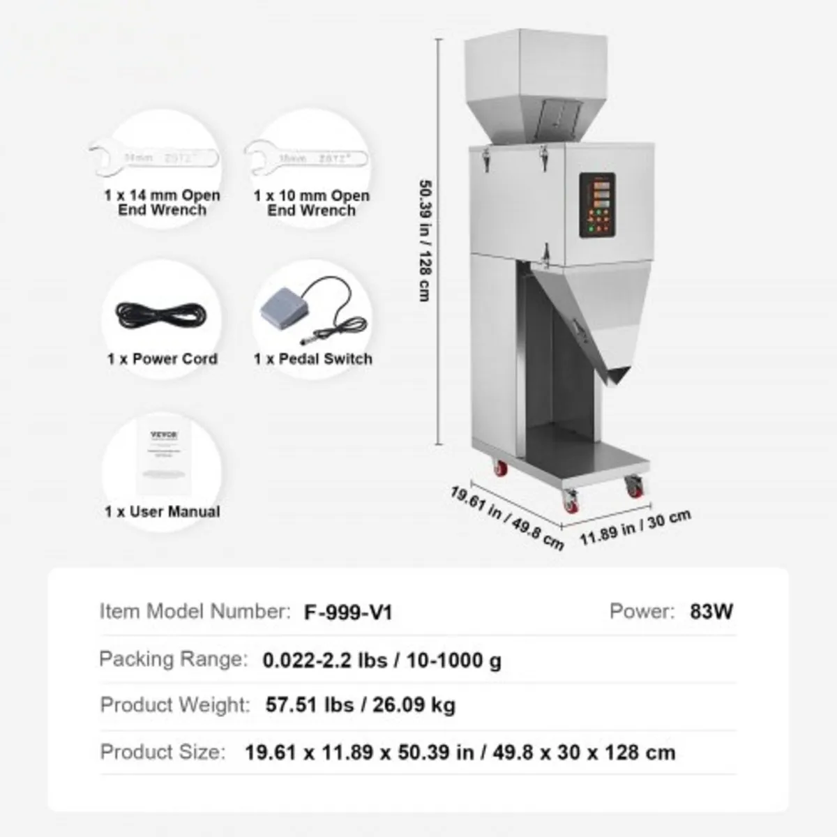 Particle Filling Machine, 0.022-2.2 lbs/10-1000g, - Image 2