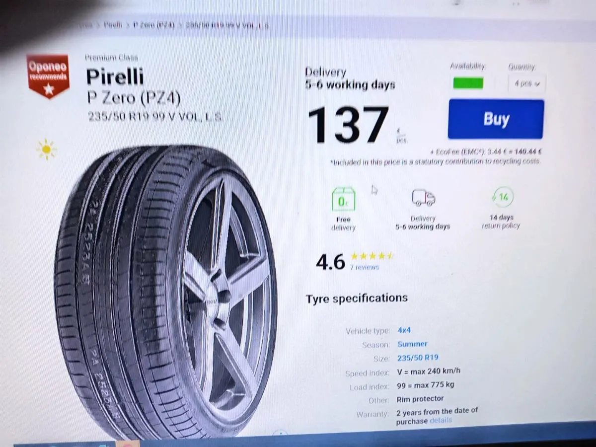 TYRES PIRELLI 235/50/R 19 SET OF 4 - Image 1