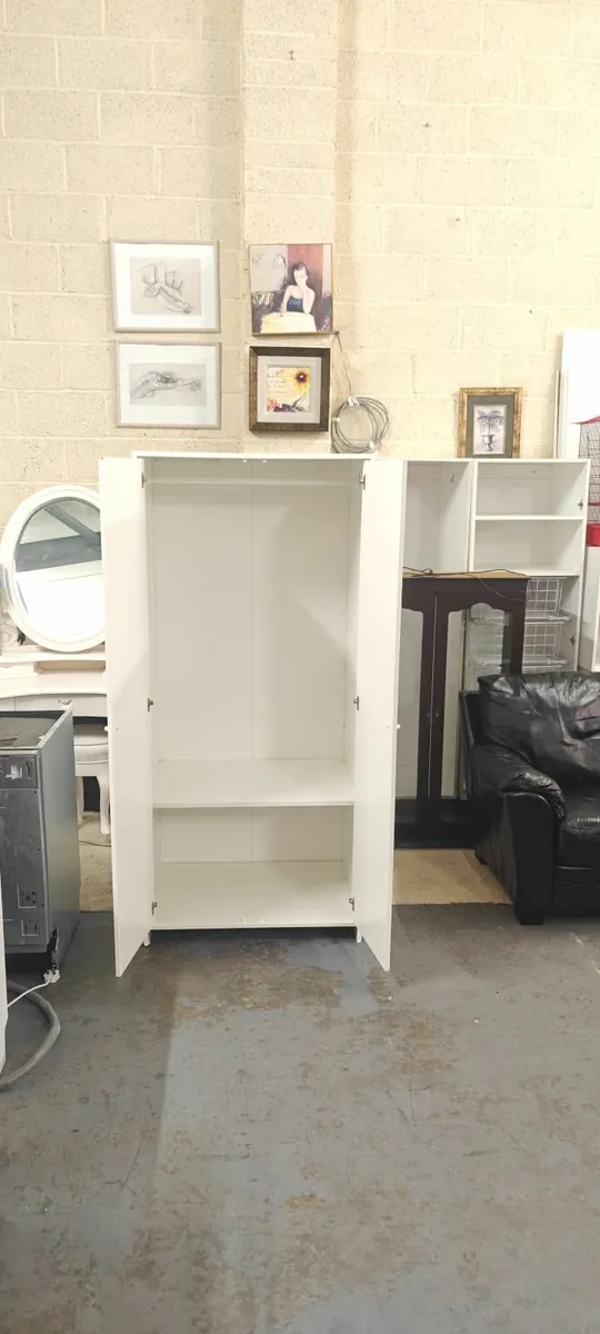 White Double Wardrobe - Image 3