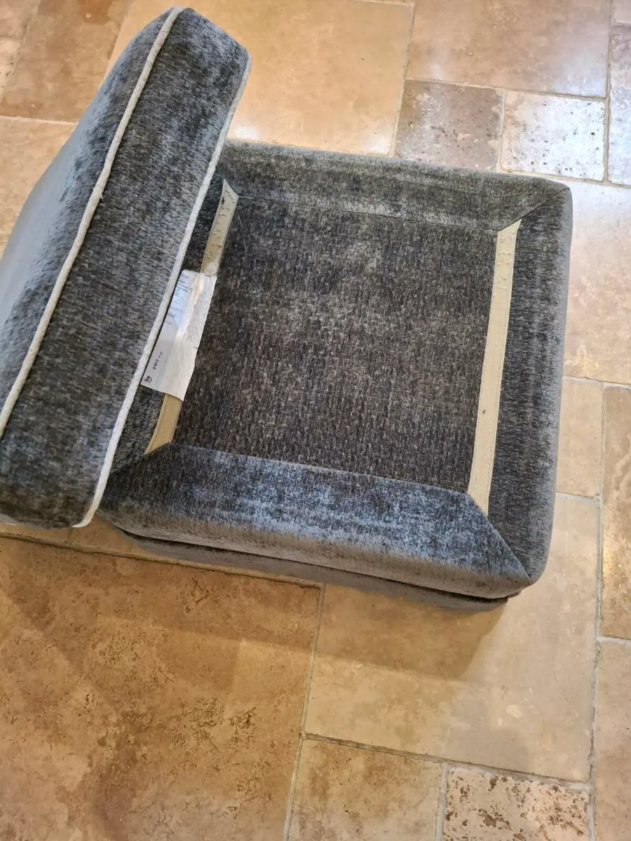 Grey Velvet Footstool - Image 4