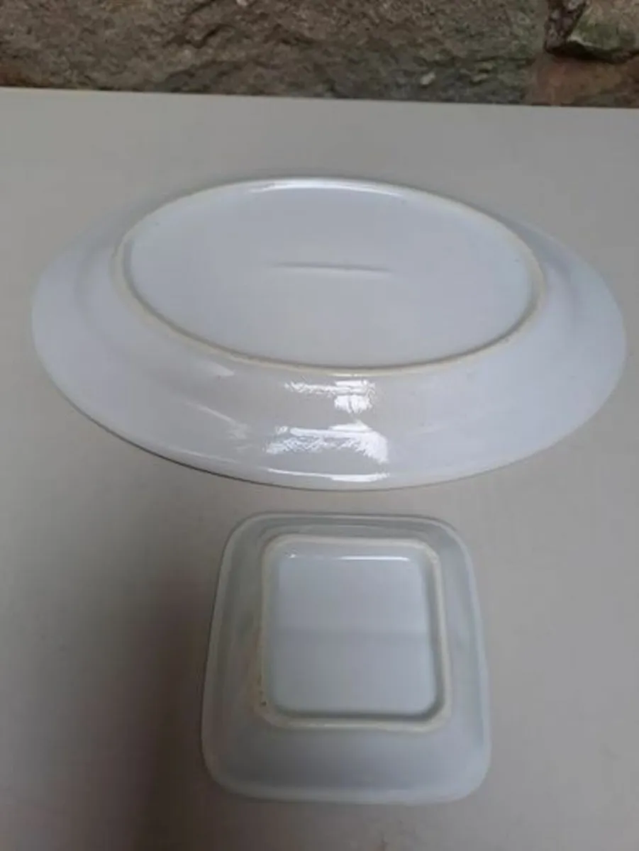 Vintage blue and white koi serving dishes - Image 4