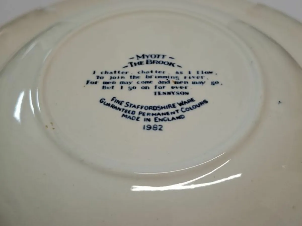 Vintage blue and white soup plates Myott - Image 4