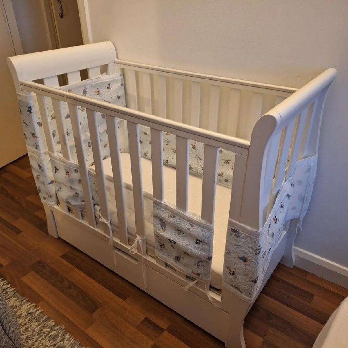 Space Saver Cot with Mattress and Sheets - Image 1