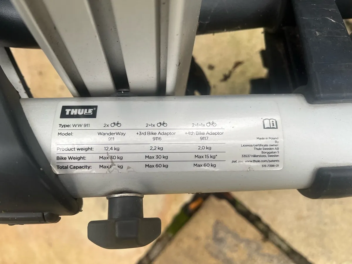 Thule 4 bike rack for VW California T6 - Image 2