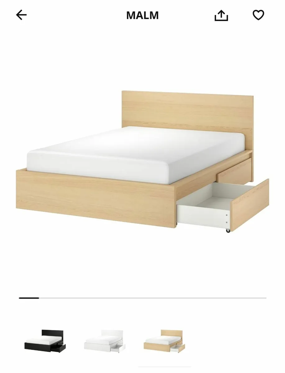 Double Storage Bed with 4 Drawers & Mattress - Image 4