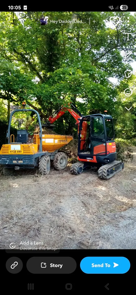 Mini diggers and drivers for hire . - Image 2