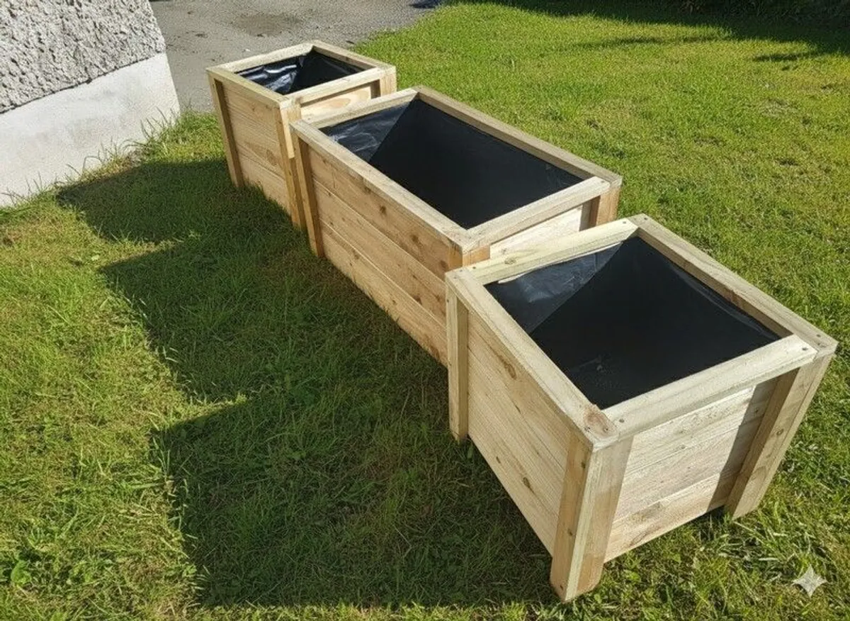 Medium Rectangular Planter Flower Planter Wooden Planter - Image 4
