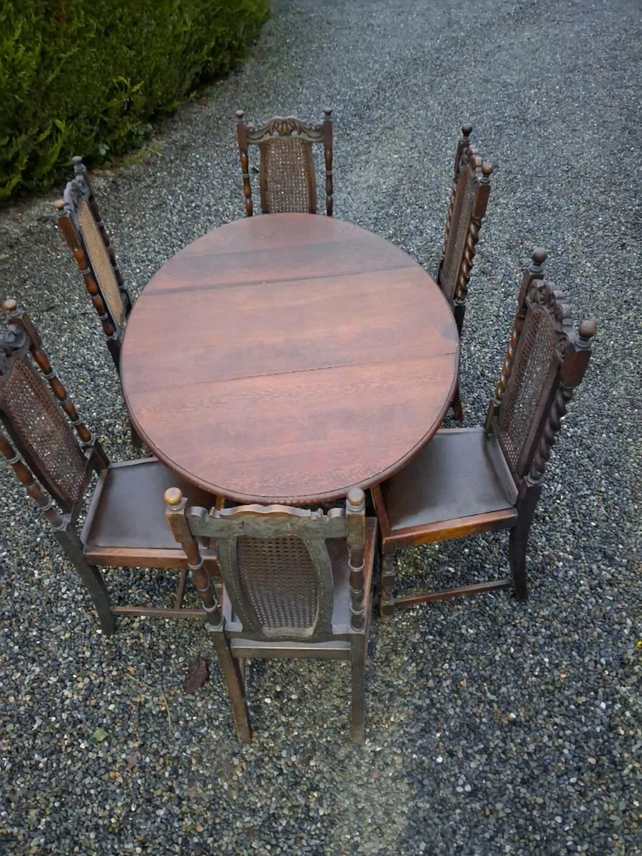 Antique table and chairs - Image 1