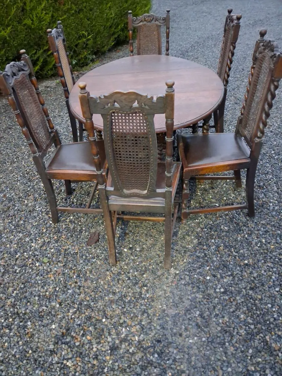 Antique table and chairs - Image 2