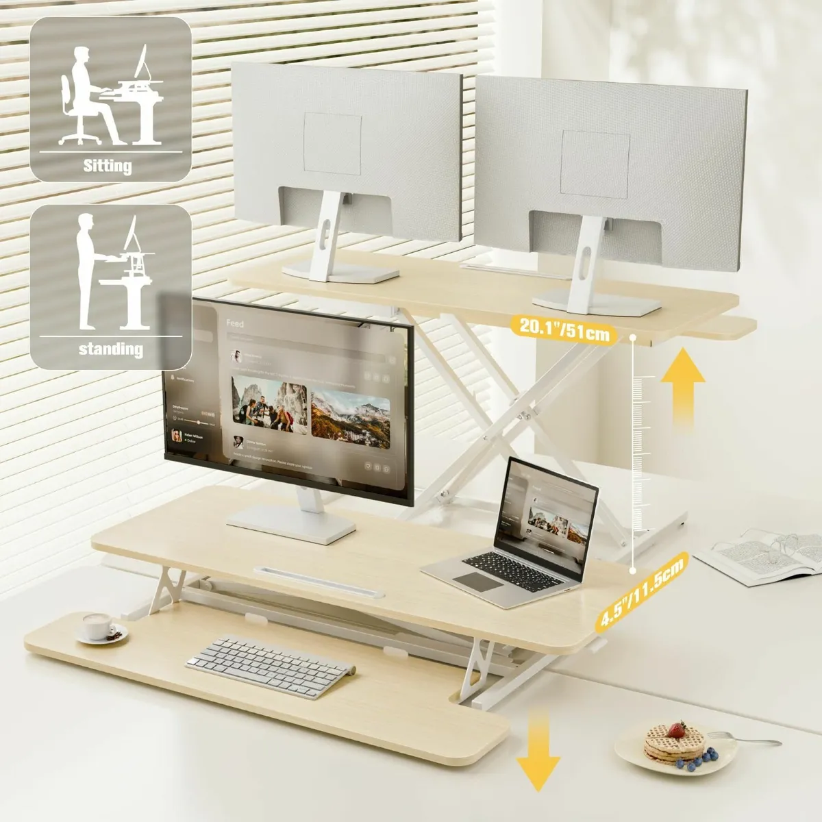 Height Adjustable Standing Desk Converter -101cm - Image 4