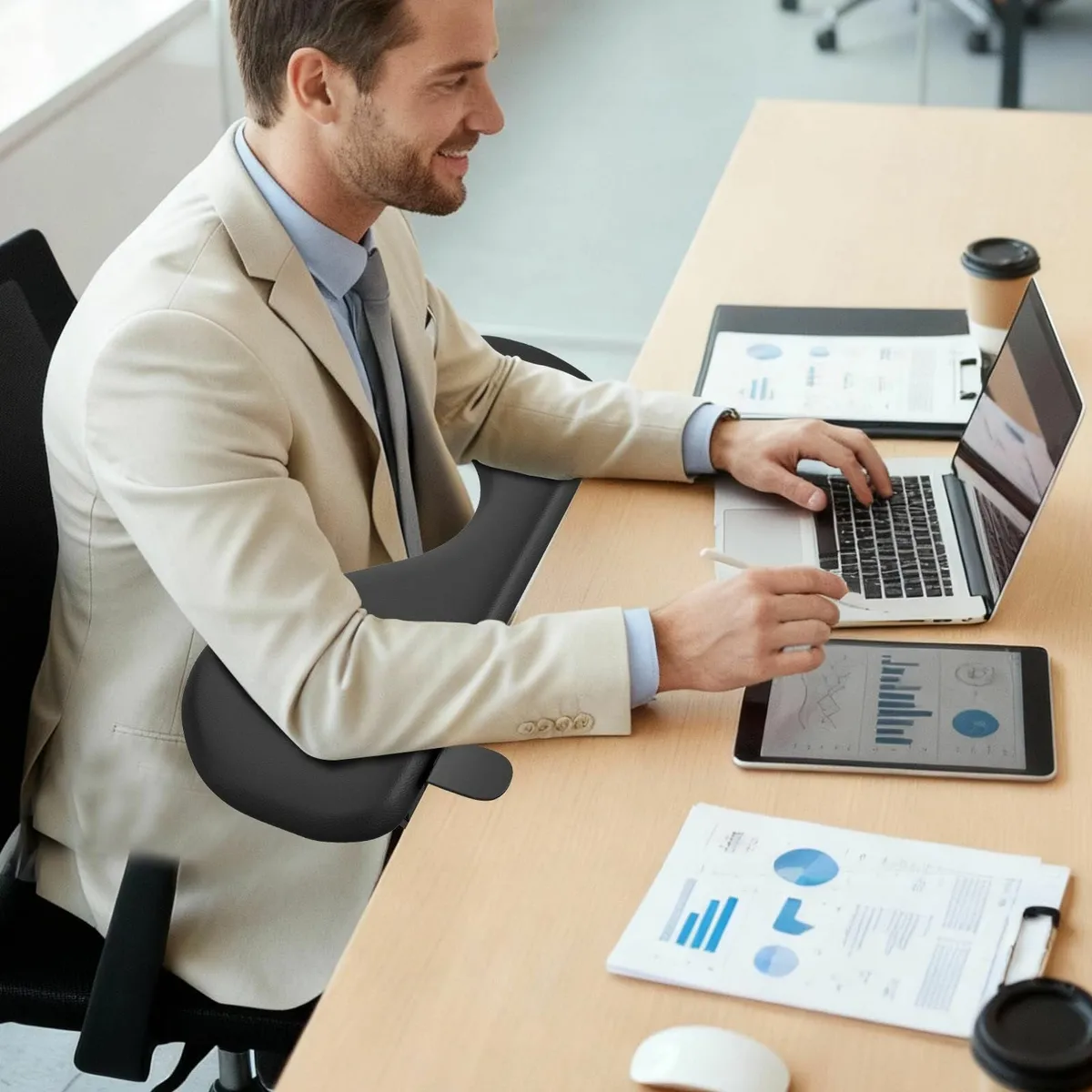 Foldable Desk Extender Tray Ergonomic Arm Rest - Image 2