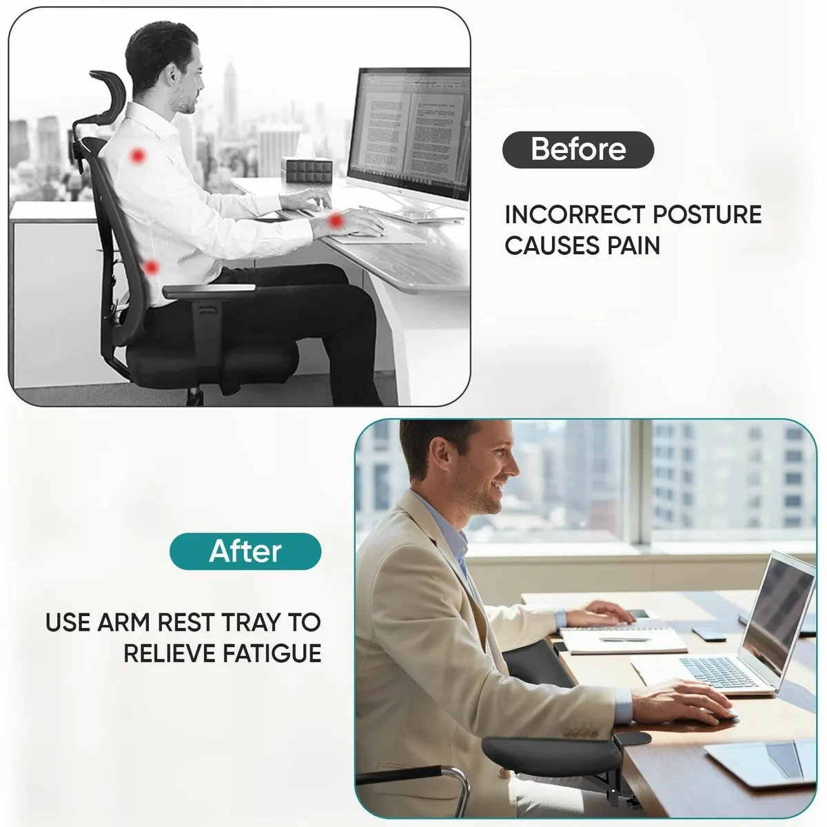 Foldable Desk Extender Tray Ergonomic Arm Rest - Image 4