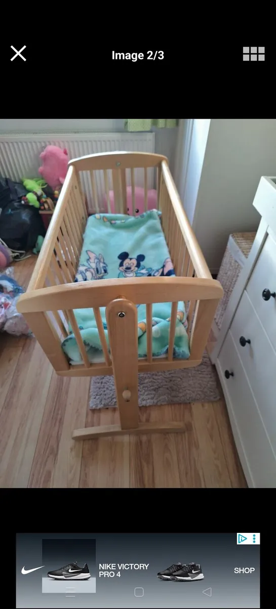 Nursing chair and cot €60 for pair - Image 2