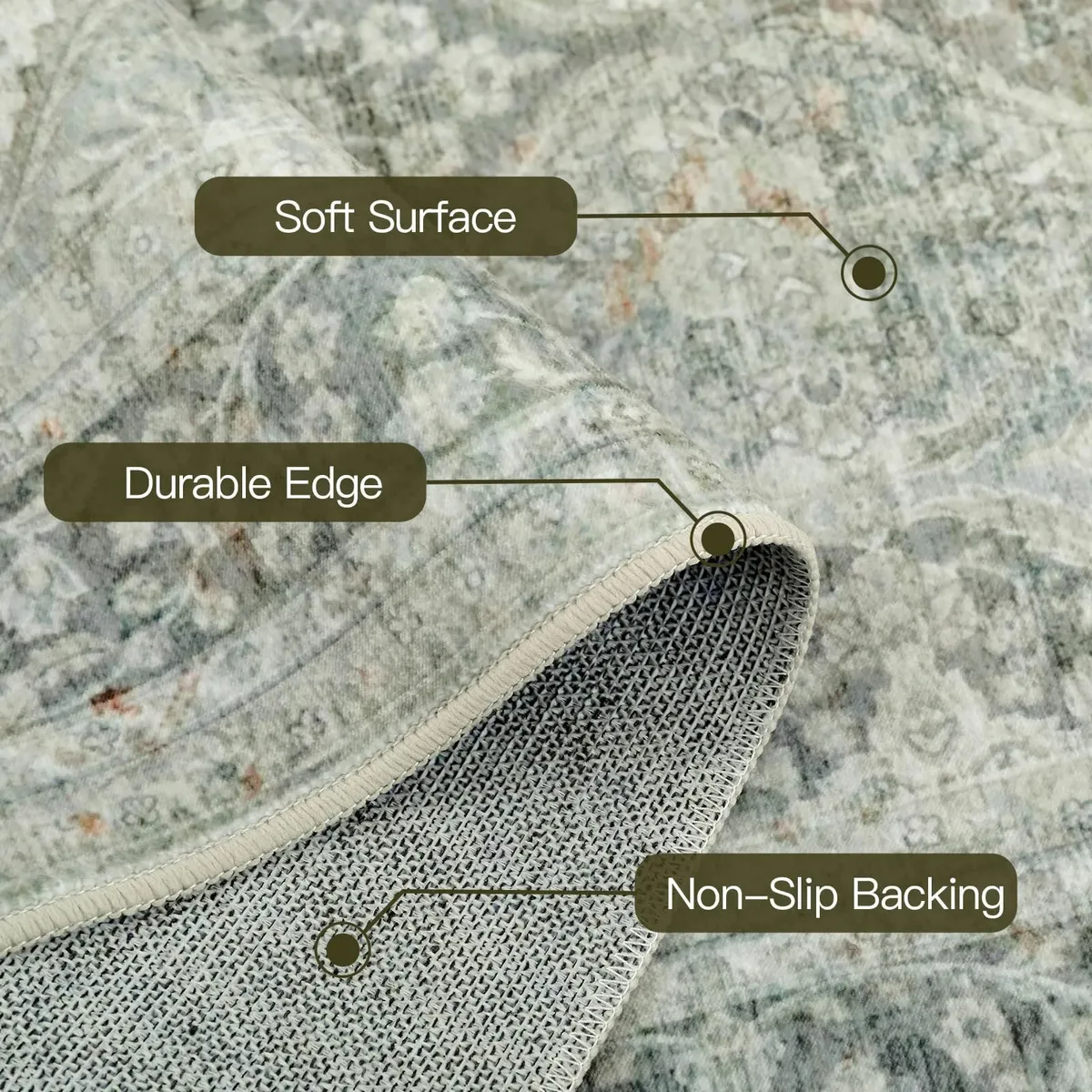 Washable Rugs Living Room Large Rug 160x230 cm - Image 3