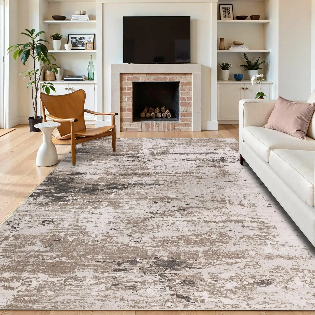 Washable Rugs Living Room Large 160x230cm Taupe - Image 1